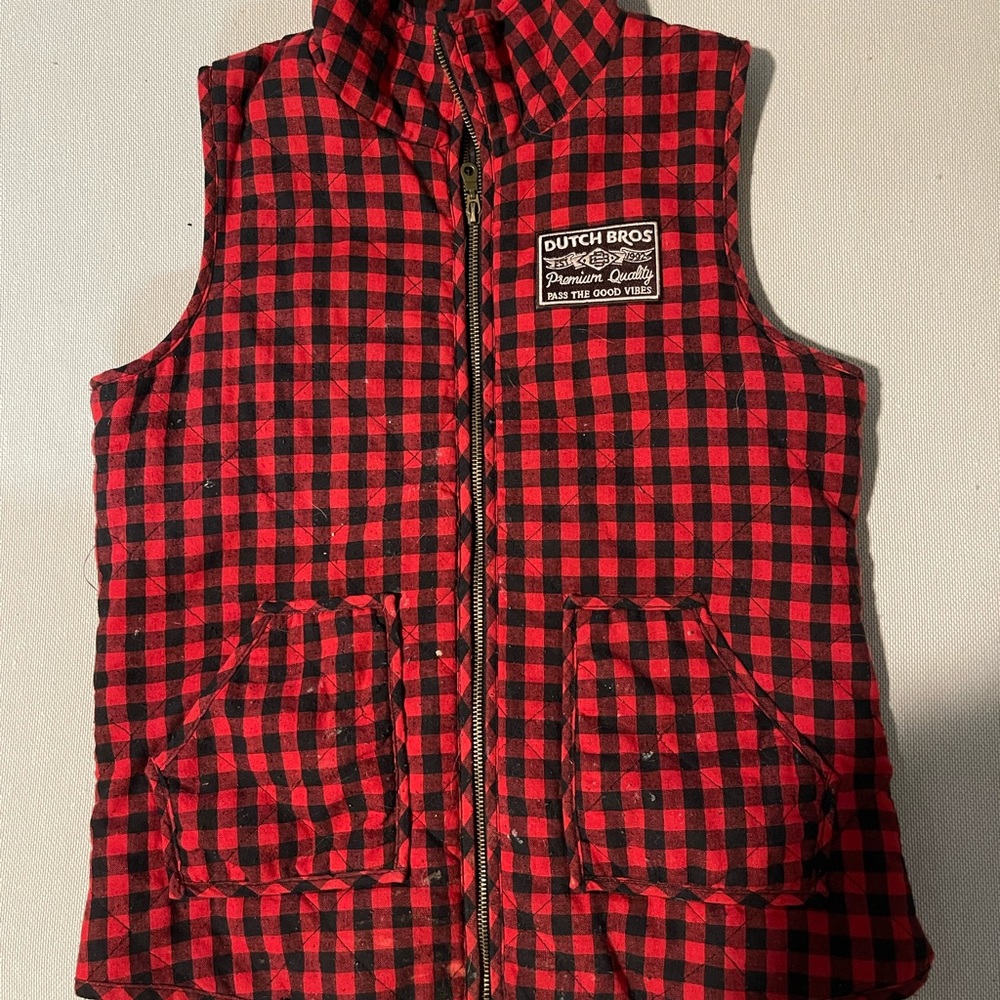 Womens dutch bros plaid vest